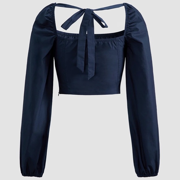 Commense Top, Size Small, Navy Blue, Waxy Sea Long Sleeve Top 💙 - Picture 2 of 4